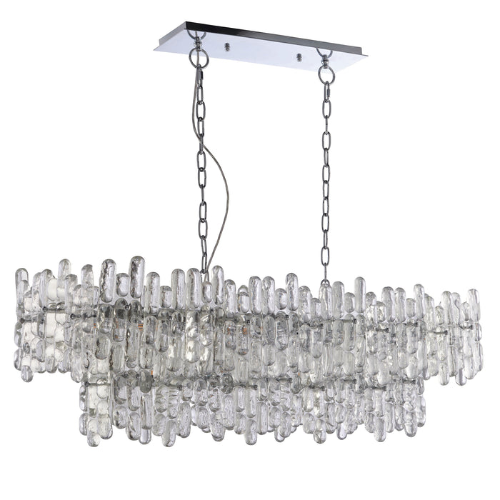 Endon 76436 Maya 12lt Pendant Chrome plate & clear glass 12 x 40W E14 candle (Required) - westbasedirect.com