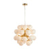 Endon 76499 Oscar 28lt Pendant Satin brass plate & gloss white glass 28 x 18W G9 clear capsule (Required) - westbasedirect.com