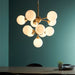 Endon 76500 Oscar 11lt Pendant Satin brass plate & gloss white glass 11 x 18W G9 clear capsule (Required) - westbasedirect.com