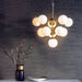 Endon 76500 Oscar 11lt Pendant Satin brass plate & gloss white glass 11 x 18W G9 clear capsule (Required) - westbasedirect.com