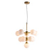 Endon 76500 Oscar 11lt Pendant Satin brass plate & gloss white glass 11 x 18W G9 clear capsule (Required) - westbasedirect.com