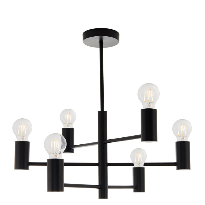 Endon 76502 Studio 6lt Semi flush Matt black 6 x 10W LED E27 (Required) - westbasedirect.com