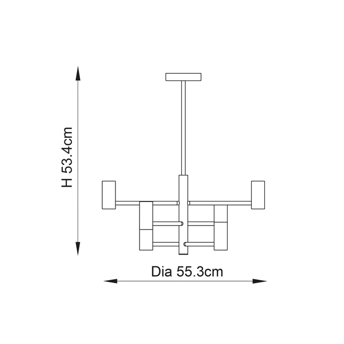 Endon 76502 Studio 6lt Semi flush Matt black 6 x 10W LED E27 (Required) - westbasedirect.com