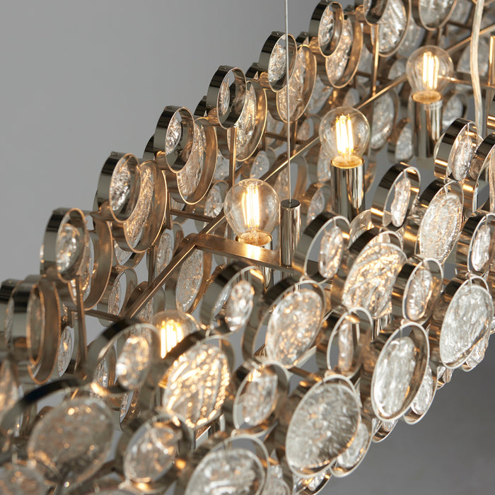 Endon 76507 Marella 8lt Pendant Bright nickel plate & clear glass 8 x 7W LED E14 (Required) - westbasedirect.com