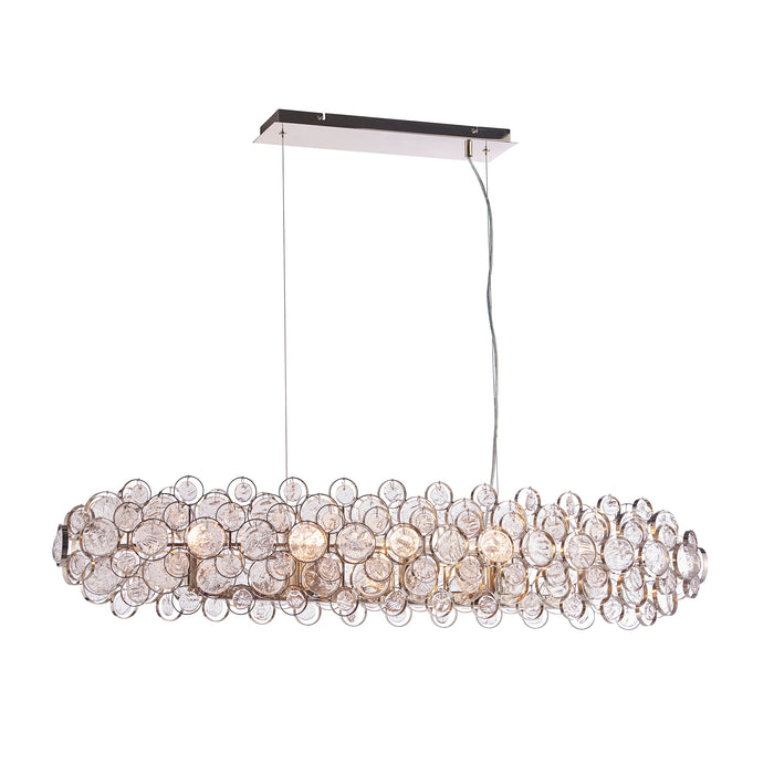 Endon 76507 Marella 8lt Pendant Bright nickel plate & clear glass 8 x 7W LED E14 (Required) - westbasedirect.com