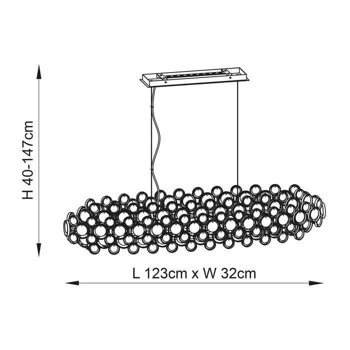 Endon 76507 Marella 8lt Pendant Bright nickel plate & clear glass 8 x 7W LED E14 (Required) - westbasedirect.com