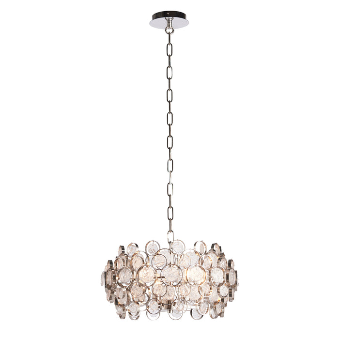 Endon 76509 Marella 4lt Pendant Bright nickel plate & clear glass 4 x 7W LED E14 (Required) - westbasedirect.com