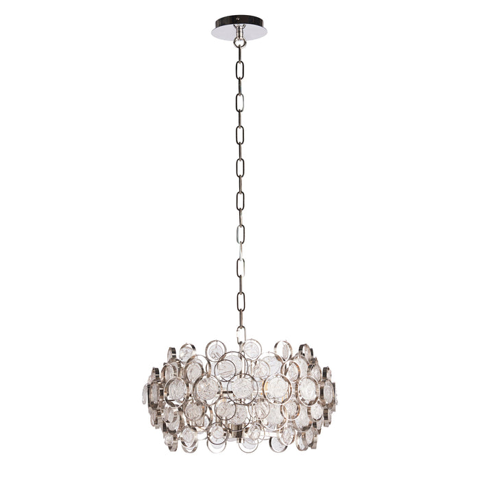 Endon 76509 Marella 4lt Pendant Bright nickel plate & clear glass 4 x 7W LED E14 (Required) - westbasedirect.com