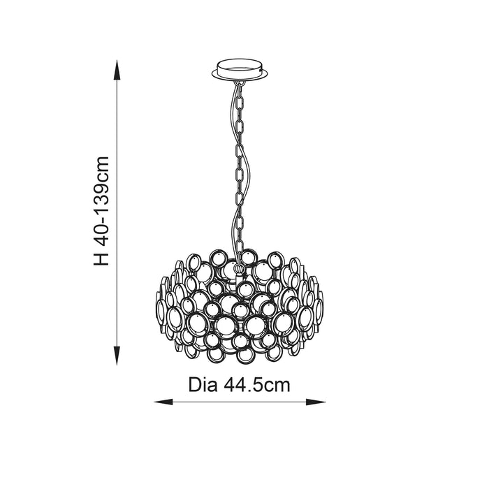 Endon 76509 Marella 4lt Pendant Bright nickel plate & clear glass 4 x 7W LED E14 (Required) - westbasedirect.com