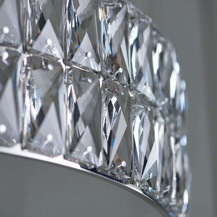 Endon 76513 Verina 5lt Pendant Clear crystal & chrome plate 5 x 5W LED module (DOB) Warm White - westbasedirect.com