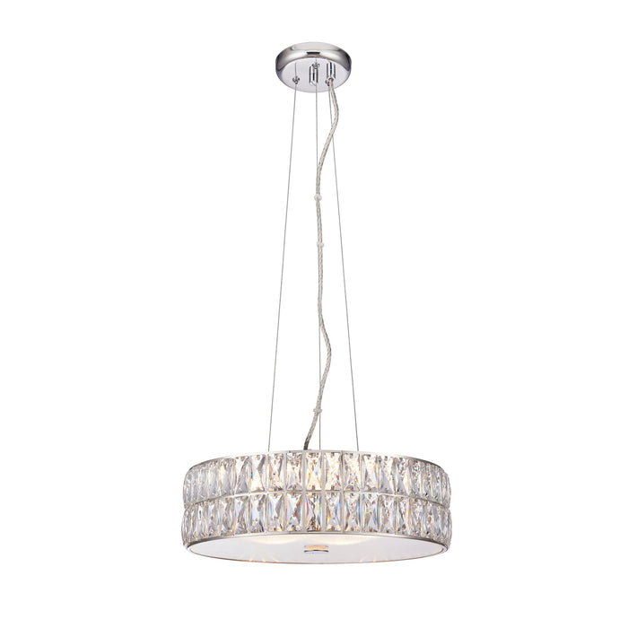 Endon 76513 Verina 5lt Pendant Clear crystal & chrome plate 5 x 5W LED module (DOB) Warm White - westbasedirect.com