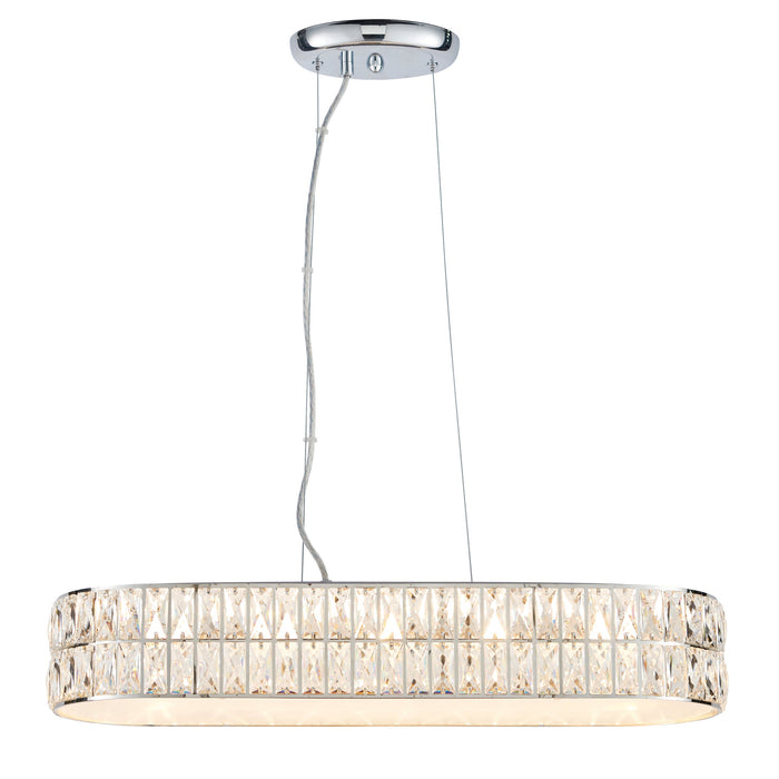 Endon 76514 Verina 5lt Pendant Clear crystal & chrome plate 5 x 5W LED module (DOB) Warm White - westbasedirect.com