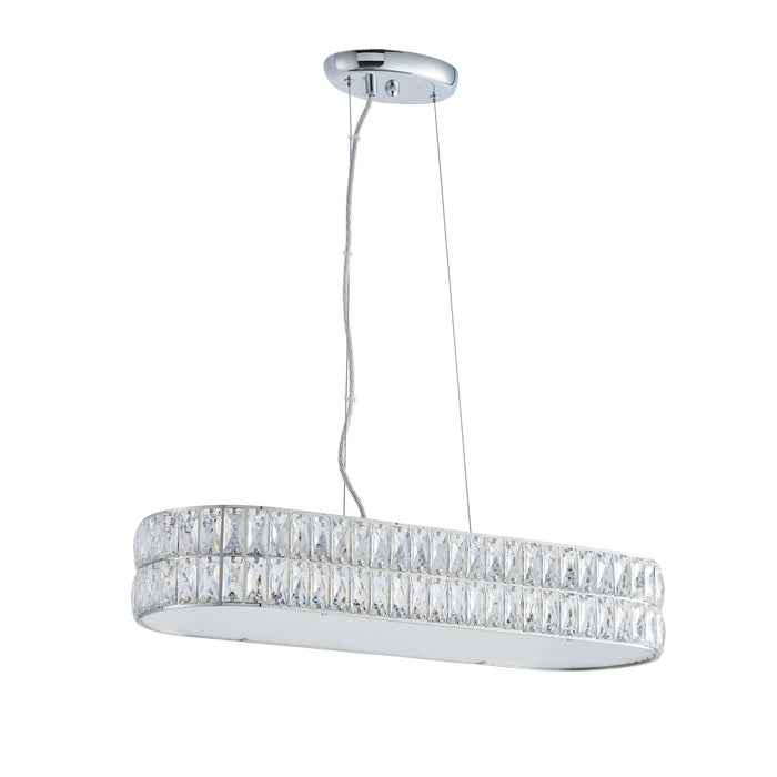 Endon 76514 Verina 5lt Pendant Clear crystal & chrome plate 5 x 5W LED module (DOB) Warm White - westbasedirect.com