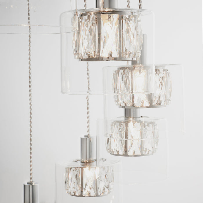 Endon 76518 Verina 12lt Pendant Chrome plate & clear glass 12 x 3W LED G9 (Required) - westbasedirect.com