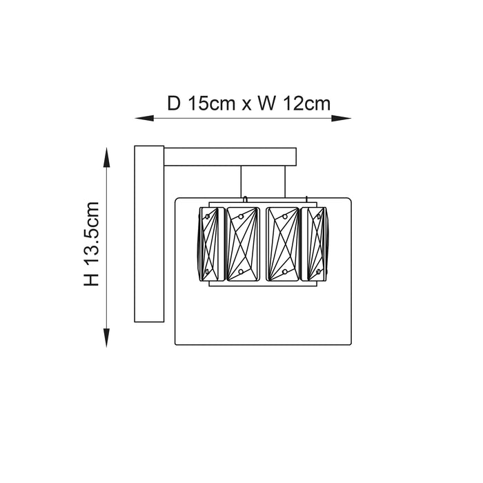 Endon 76521 Verina 1lt Wall Chrome plate & clear glass 3W LED G9 (Required) - westbasedirect.com