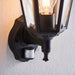 Endon 76548 Burford 1lt Wall Matt black & clear glass 60W E27 GLS (Required) - westbasedirect.com