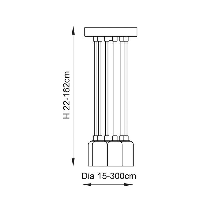 Endon 76577 Studio 6lt Pendant Chrome plate 6 x 60W E27 GLS (Required) - westbasedirect.com