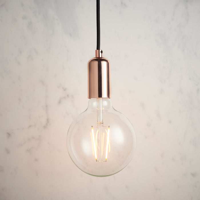 Endon 76578 Studio 1lt Pendant Copper plate 60W E27 GLS (Required) - westbasedirect.com