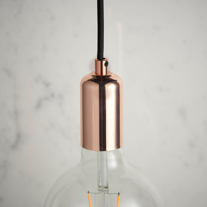 Endon 76578 Studio 1lt Pendant Copper plate 60W E27 GLS (Required) - westbasedirect.com