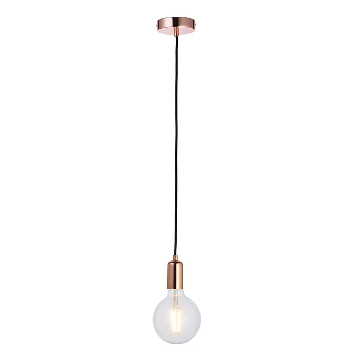 Endon 76578 Studio 1lt Pendant Copper plate 60W E27 GLS (Required) - westbasedirect.com