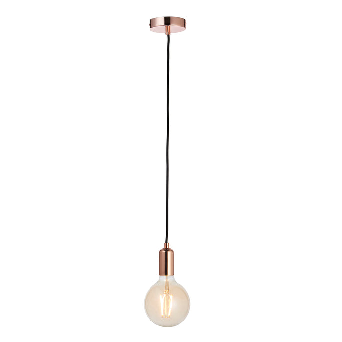 Endon 76578 Studio 1lt Pendant Copper plate 60W E27 GLS (Required) - westbasedirect.com