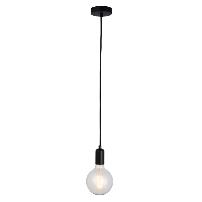 Endon 76581 Studio 1lt Pendant Matt black 60W E27 GLS (Required) - westbasedirect.com