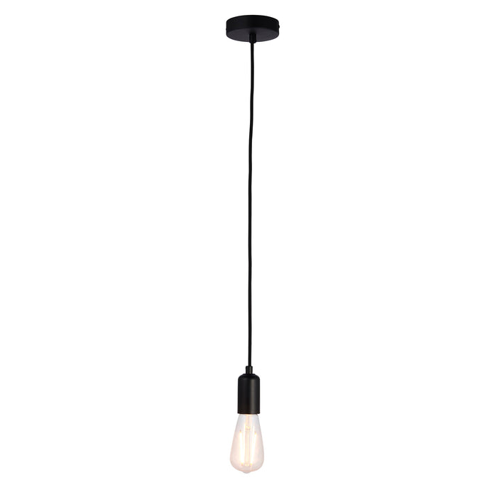 Endon 76581 Studio 1lt Pendant Matt black 60W E27 GLS (Required) - westbasedirect.com