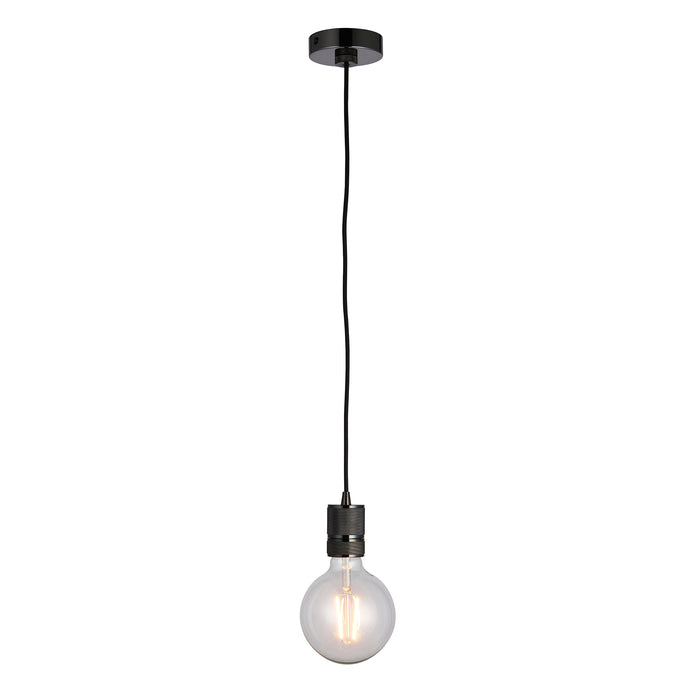 Endon 76586 Urban 1lt Pendant Black chrome plate 60W E27 GLS (Required) - westbasedirect.com