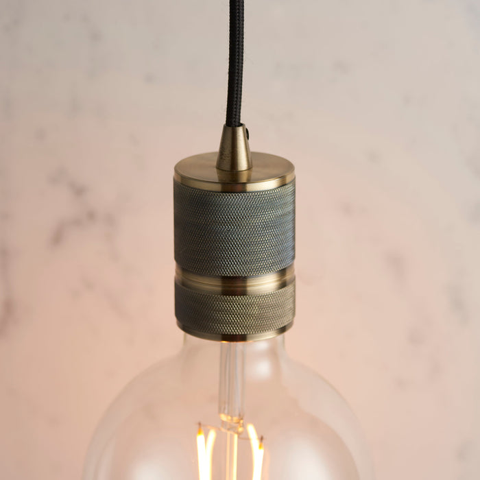 Endon 76587 Urban 1lt Pendant Antique brass plate 60W E27 GLS (Required) - westbasedirect.com