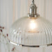 Endon 76713 Hansen 1lt Pendant Bright nickel plate & clear ribbed glass 60W E27 GLS (Required) - westbasedirect.com