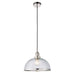 Endon 76713 Hansen 1lt Pendant Bright nickel plate & clear ribbed glass 60W E27 GLS (Required) - westbasedirect.com