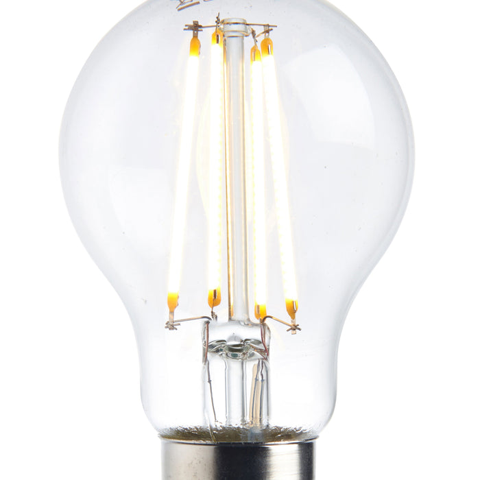 Saxby 76800 B22 LED filament GLS dimmable 8W Clear glass & bright nickel plate 8W LED B22 Warm White - westbasedirect.com