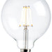 Saxby 76802 E27 LED filament globe dimmable 125mm 7W Clear glass & bright nickel plate 7W LED E27 Warm White - westbasedirect.com