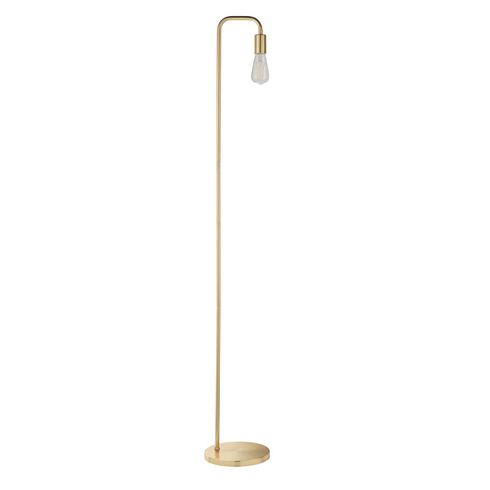 Endon 76983 Rubens 1lt Floor Satin brass plate 60W E27 GLS (Required) - westbasedirect.com