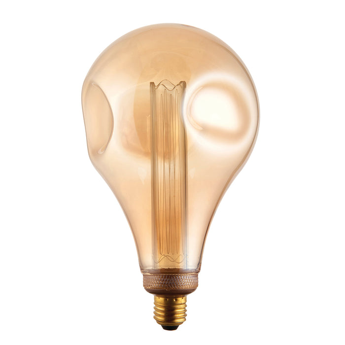 Endon 77085 XL E27 LED Dimple Globe 1lt Accessory Amber glass 2.5W LED E27 Warm White - westbasedirect.com