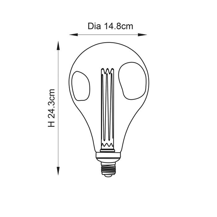 Endon 77085 XL E27 LED Dimple Globe 1lt Accessory Amber glass 2.5W LED E27 Warm White - westbasedirect.com