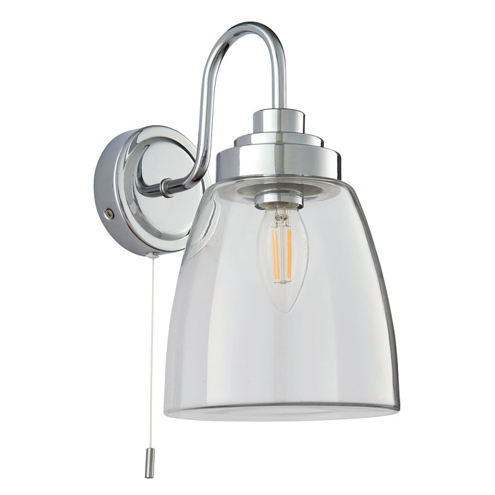 Endon 77088 Ashbury 1lt Wall Clear glass & chrome plate 4W LED E14 (Required) - westbasedirect.com