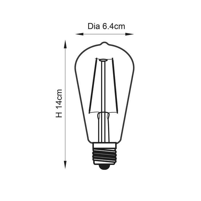 Endon 77106 E27 LED filament pear 1lt Accessory Clear glass 2W LED E27 Warm White - westbasedirect.com