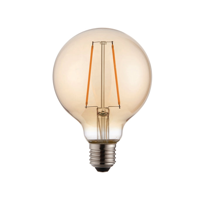 Endon 77109 E27 LED filament globe 1lt Accessory Amber glass 2W LED E27 Warm White - westbasedirect.com