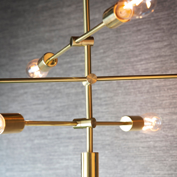 Endon 77114 Rubens 6lt Pendant Satin brass plate 6 x 60W E27 GLS (Required) - westbasedirect.com