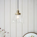 Endon 77272 Hansen 1lt Pendant Antique brass plate & clear glass 40W E27 GLS (Required) - westbasedirect.com