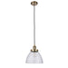 Endon 77272 Hansen 1lt Pendant Antique brass plate & clear glass 40W E27 GLS (Required) - westbasedirect.com