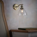 Endon 77273 Hansen 1lt Wall Antique brass plate & clear glass 40W E14 golf (Required) - westbasedirect.com