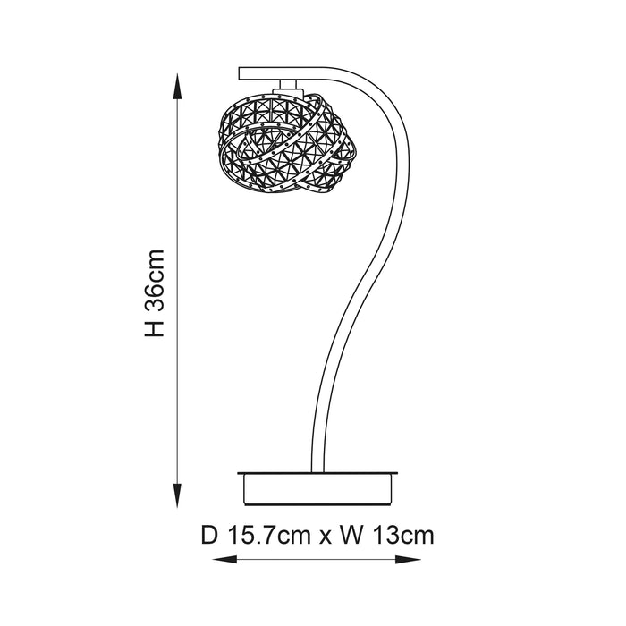 Endon 77568 Talia 1lt Table Chrome plate & clear crystal 28W G9 clear capsule (Required) - westbasedirect.com