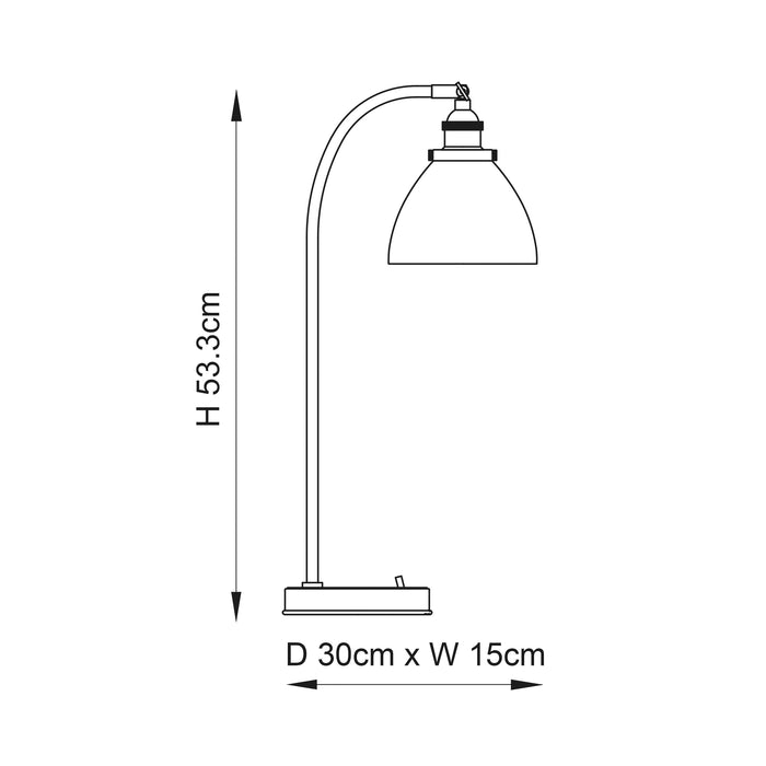 Endon 77859 Hansen 1lt Table Antique brass plate & clear glass 40W E14 golf (Required) - westbasedirect.com