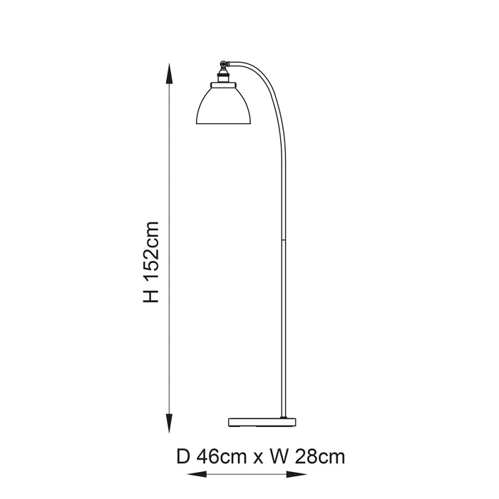 Endon 77860 Hansen 1lt Floor Antique brass plate & clear glass 40W E27 GLS (Required) - westbasedirect.com