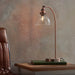 Endon 77861 Hansen 1lt Table Aged copper plate & clear glass 40W E14 golf (Required) - westbasedirect.com