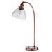 Endon 77861 Hansen 1lt Table Aged copper plate & clear glass 40W E14 golf (Required) - westbasedirect.com