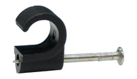 Tower 77CB05P 5-6mm Round Cable Clip Black (Pack of 100)