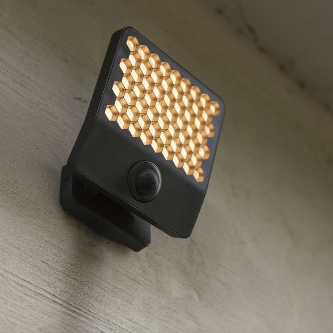 Lutec 7801608118 ATLANTIS 24W IP54 LED Anti Glare Floodlight with PIR 3000K - Dark Grey